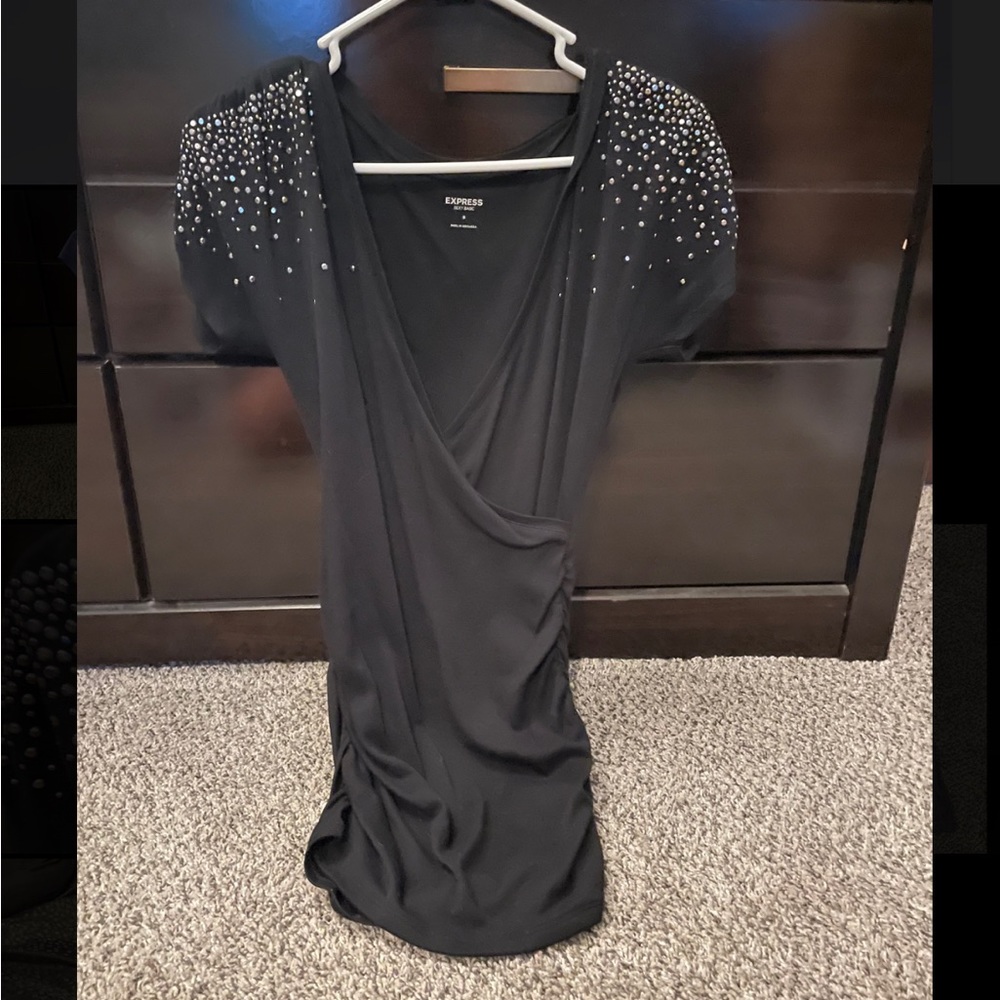 Express Womens small top embellished shoulders
